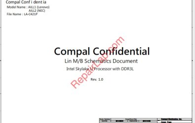 Lenovo Thinkpad L560 AILL1/L2 LA-C421P REV 1.0 Schematics